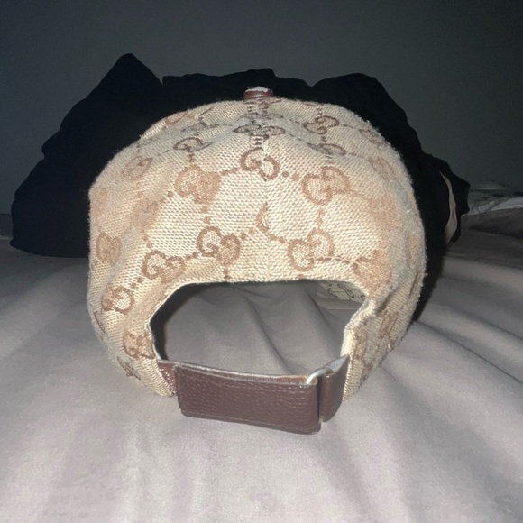 Gucci GG Monogram Canvas Baseball Hat With Web & Adjustable Velcro Strap - Picture 8 of 12